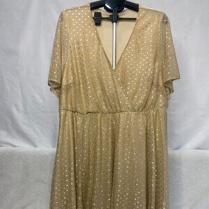 Torrid – Metallic Gold Dress – Plus size 3 – Woman